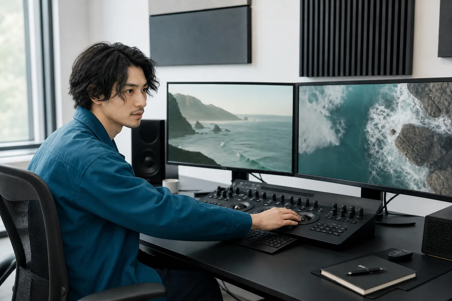 A professional editing suite used to finish film projects